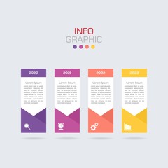 Business data visualization. Infographic element with icons and options or steps. Can be used for process, presentation, diagram, workflow layout, info graph, web design. Vector business template.