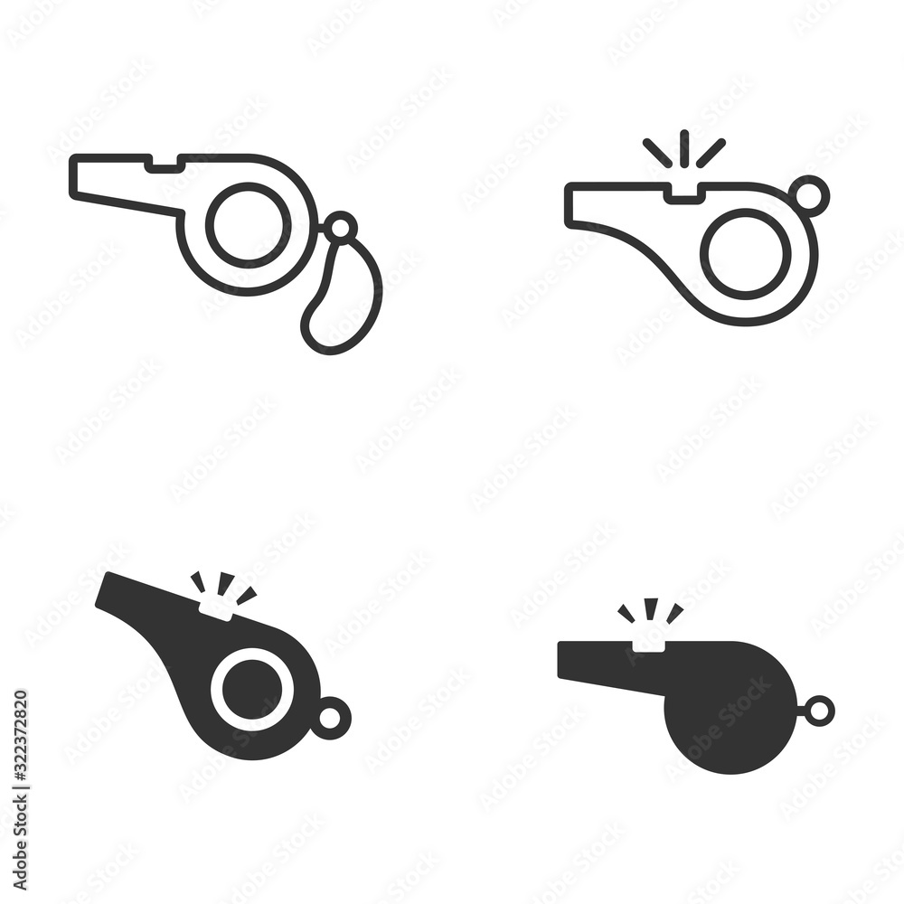 Aufkleber whistle icon template color editable. Referee symbol logo vector sign isolated on white background illustration for graphic and web design.
