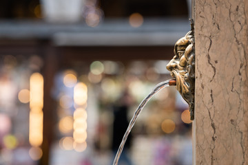Fountain with bronze lion head in Venice
