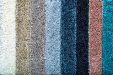 Fototapeta premium Carpet background. Striped carpets in different colors