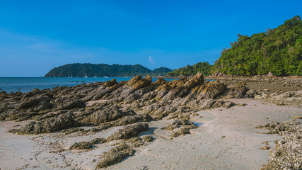 Fototapeta na wymiar Tranquil Turquoise Sea Stone Scenery