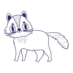 cute cat cartoon feline character pets lineal design