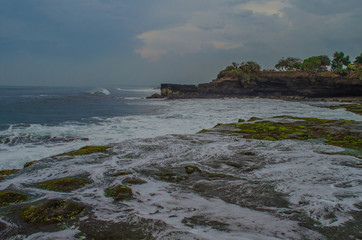 The seashore near the temple of Tanah Lot