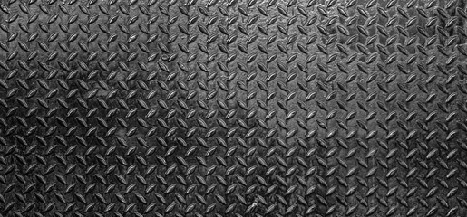 Metal Floor Texture, dark list with rhombus shapes of Black steel texture background