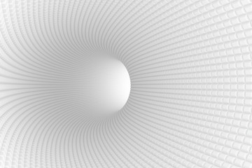 Abstract Architecture Background. 3d Illustration of White Circular Building. Modern Geometric Wallpaper. Futuristic Technology Design