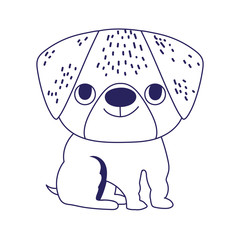 little puppy dog domestic sitting cartoon pets