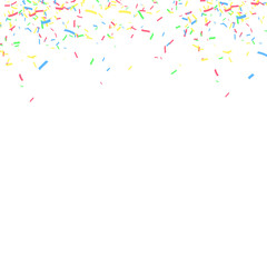 Colorful confetti on a white background. Design element. Vector illustration
