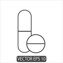 Pills, Capsule Icon, Vector Template