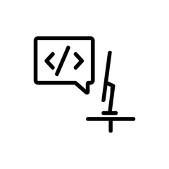 programmer icon vector. Thin line sign. Isolated contour symbol illustration