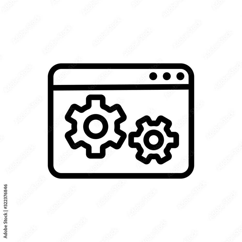 Poster set up the programming icon vector. thin line sign. isolated contour symbol illustration