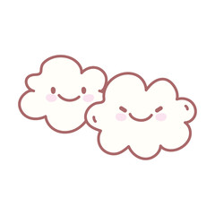 kawaii clouds sky weather character cartoon cute