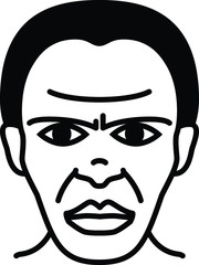African man icon, vector illustration.