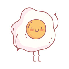 fried egg character menu restaurant cartoon food cute