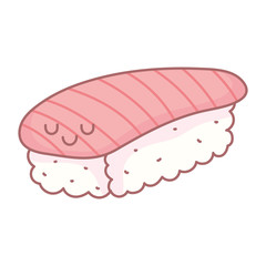 sushi with salmon character menu restaurant cartoon food cute