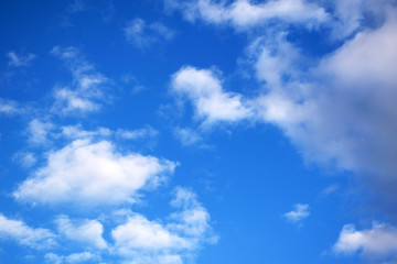 Fototapeta na wymiar White clouds on a beautiful blue sky background weather in Egypt