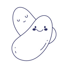 fresh peas menu restaurant cartoon food cute line style