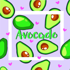 avocado on a blue background