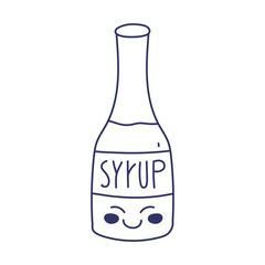 syrup bottle menu restaurant cartoon food cute line style