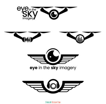 Drone business logo set