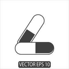 Pills, Capsule Icon, Vector Template