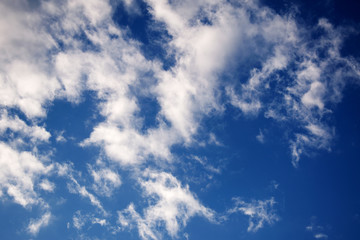 White clouds in the beautiful blue sky
