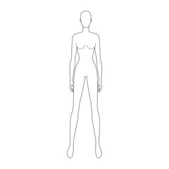 Fashion template of standing women. 