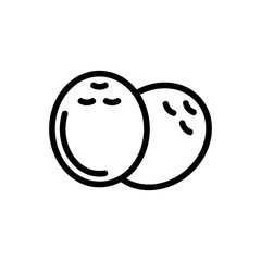 Coconut icon vector. Thin line sign. Isolated contour symbol illustration