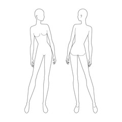 Fashion template of standing women. 
