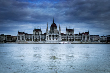 Fototapeta premium Hungarian Parliament Building - The Hungarian Parliament Building, also known as the Parliament of Budapest after its location, is the seat of the National Assembly of Hungary, a notable landmark of H