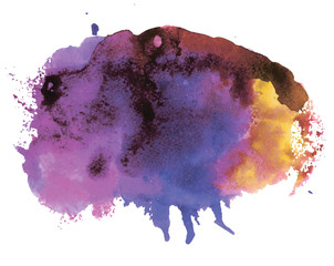 Bright watercolor stain. Abstract background. Multicolored paint stains.