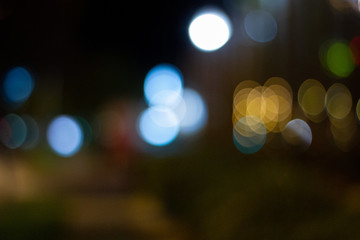 Bokeh abstract of lights at night