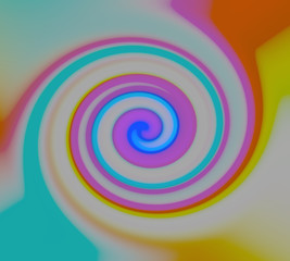 multi-colored bright background. Spiral background. 3d render
