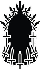 chair built of weapon icon, vector illustration