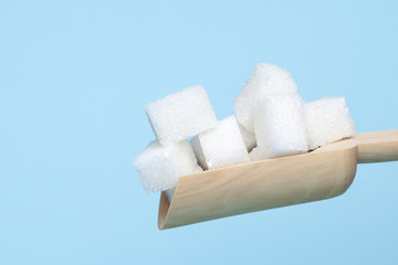 pile of sugar on white background