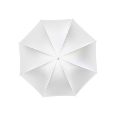 White open umbrella on a white background, blank for design, vector illustration.