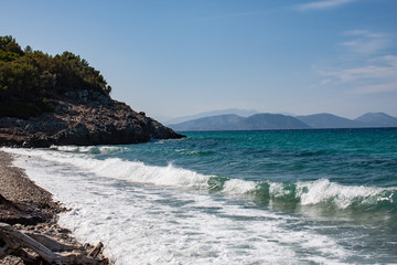 Landscape of beach in Dilek national park Turkey