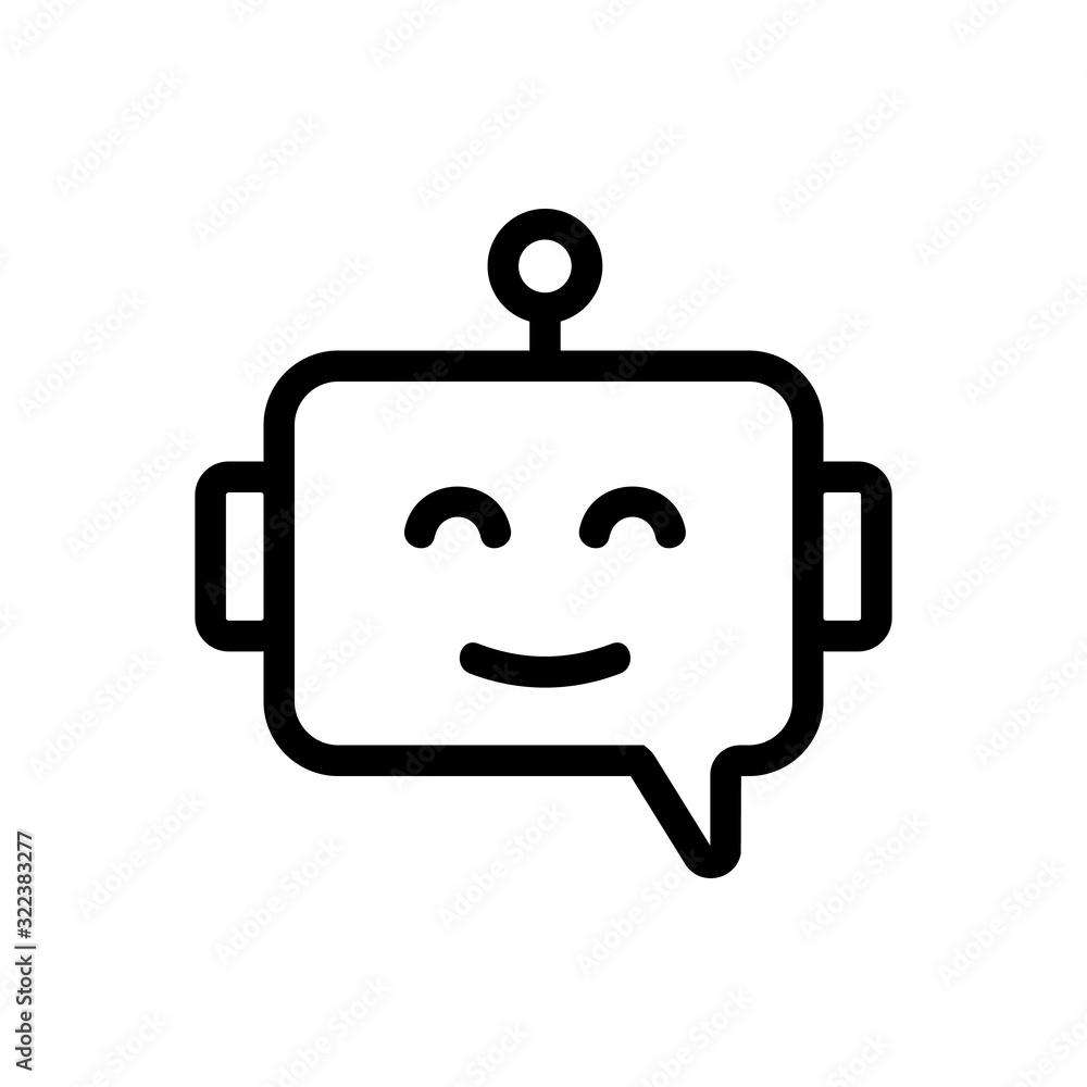 Wall mural chat bot icon vector. thin line sign. isolated contour symbol illustration