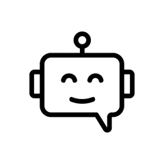 Fotobehang Chat bot icon vector. Thin line sign. Isolated contour symbol illustration © vectorwin