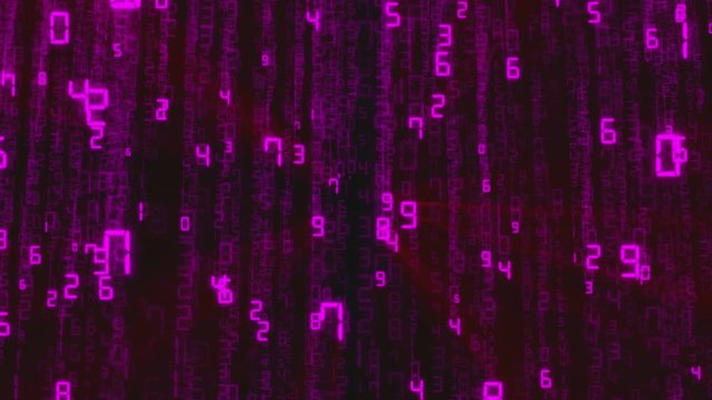 Abstract binary background, number streams, matrix effect.