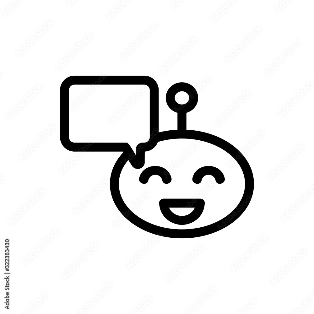 Poster chat bot icon vector. thin line sign. isolated contour symbol illustration