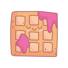 waffle with jam menu restaurant cartoon food cute