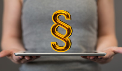 paragraph law sign digital in hand