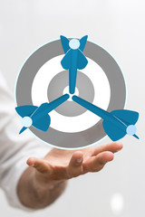 Marketing And Communication Success Concept dart.