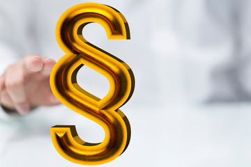 paragraph law sign digital in hand 3D