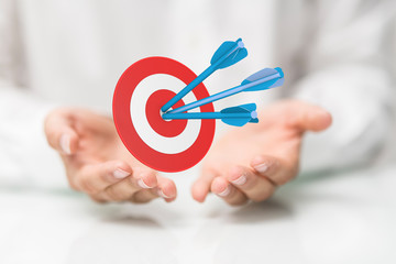 Marketing And Communication Success Concept dart.