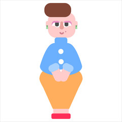 Cartoon figure of happy body positive women vector flat illustration. Image of business woman isolated on white background. Confident lady.