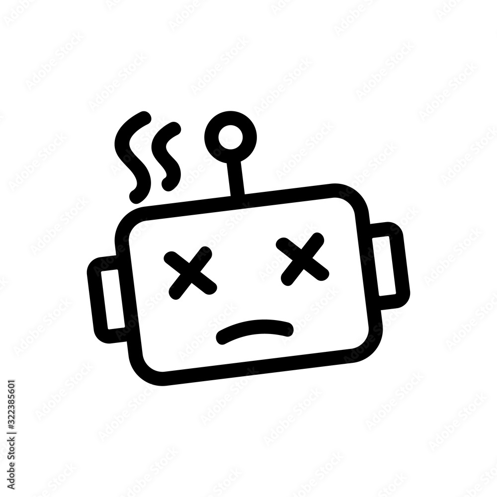 Poster chat bot icon vector. thin line sign. isolated contour symbol illustration