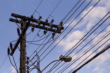 old electric pole and wires