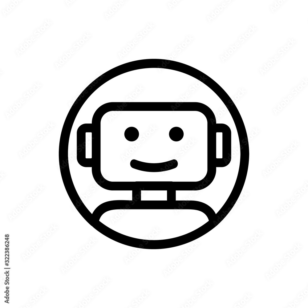 Poster chat bot icon vector. thin line sign. isolated contour symbol illustration