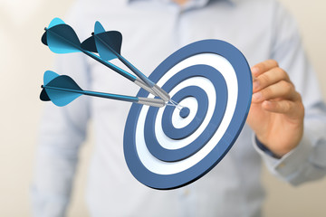 dart target arrow hitting on bullseye which is the ultimate goal that everyone wants.